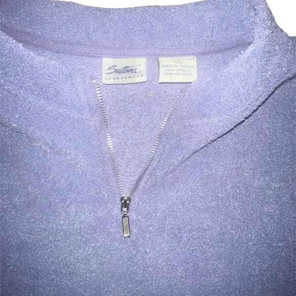 Suttons Sportswear Purple Quarter Zip Sweater - Picture 3 of 3